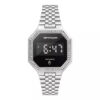SANDA 8005 Silver SANDA 8005 Fashion Casual LED Touch Digital Minimal Square Women's Watch