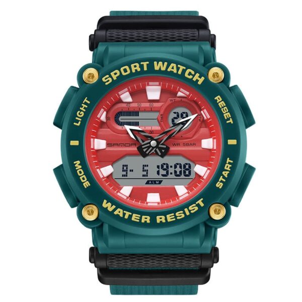 SANDA 3139 Green SANDA 3139 Digital Analog Dual Display Sports Military Waterproof Men's Watch