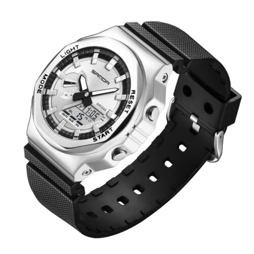 SANDA 3167 Casual Dual Time Analog Digital Luxury Men's Watch