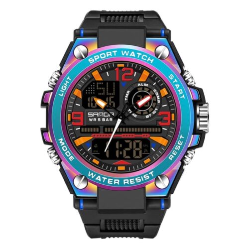 SANDA 6024 Dual Display Luminous Chronograph Sports Watch