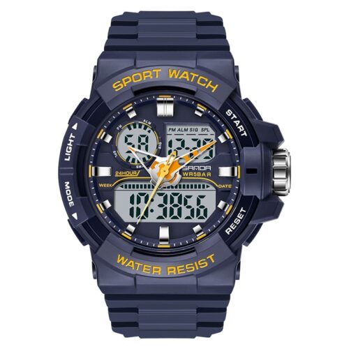 SANDA 6025 Dual Display Military Sport Chronograph 50m Waterproof Men's Watch